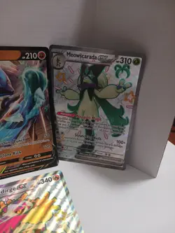 Four LARGE POKEMON CARDS QUAQUAVAL, SKELEDIRGE, LUCARIO, MEOWSCARADA 7 1/2 Inche - Image 4