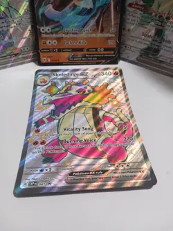 Four LARGE POKEMON CARDS QUAQUAVAL, SKELEDIRGE, LUCARIO, MEOWSCARADA 7 1/2 Inche - Image 5