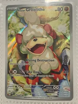 Pokemon Hisuian Growlithe Full Art Holo Illustration Rare Twilight Masquerade 1… - Image 1