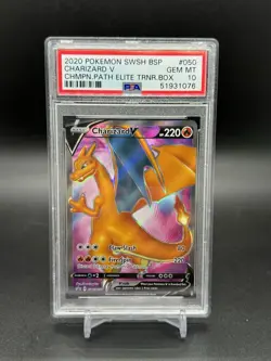 2020 Pokemon Champions Path ETB Promo Charizard V SWSH050 PSA Gem Mint 10 - Image 1