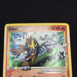 2005 Gold Star Entei 113/115 Pokemon Unseen Forces Holo LP/NM - Image 4