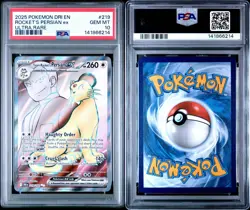 2025 POKEMON DRI EN-DESTINED RIVALS ULTRA RARE TEAM ROCKET'S PERSIAN EX PSA 10 - Image 3