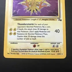 Pokemon Zapdos HOLO 15/62 Fossil Set Rare! LP - Image 3