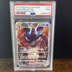 Fa/Lucario Vstar Pokemon Swsh Black Star Promo 291 NM PSA 9 - Image 1