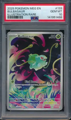 2025 Pokemon Mega Evolution 133 Bulbasaur Illutration Rare PSA 10 - 141951488 - Image 1