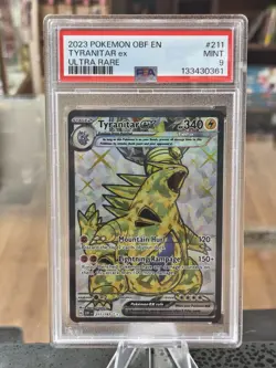 PSA 9 MINT Tyranitar EX Obsidian Flames Ultra Rare Holo Pokemon 211/197 - Image 1