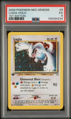 LUGIA Neo Genesis 1st Edition Holo Rare #9 PSA 5 Vintage Pokemon - Image 1