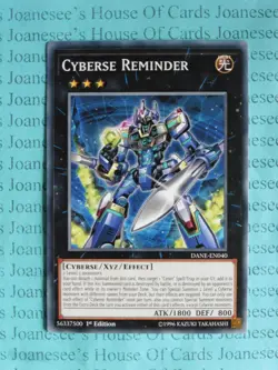 Cyberse Reminder DANE-EN040 Common Yu-Gi-Oh Card 1st Edition New - Image 1