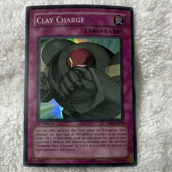 Clay Charge Holo Trap Elemental Hero Clayman DP1-EN030 1st Edition Yu-Gi-Oh TCG - Image 1