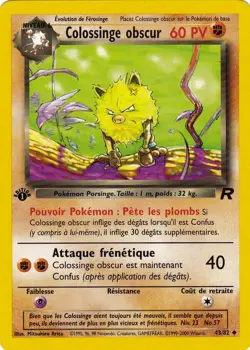 POKEMON COLOSSINGE OBSCUR FRENCH 1ST EDITION CARD 43/82 - Image 1