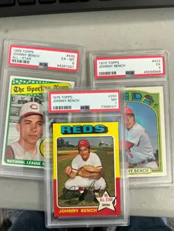 Lot of (3) PSa Graded Johnny Bench Cards - Image 1