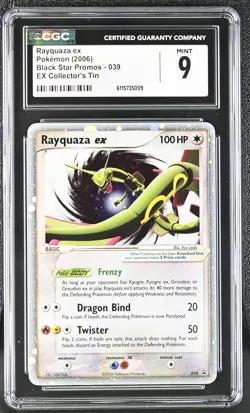 CGC 9 MINT Rayquaza ex 2006 Black Star Promos 039 Holo SWIRL Pokemon Card - Image 1