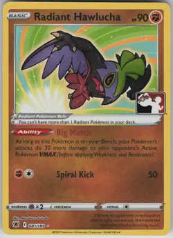 Radiant Hawlucha Radiant Rare Prize Pack Series Cards 081/189 NM - Image 1