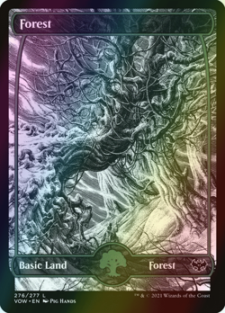 MTG Forest (276) Showcase Full Art Foil ** Crimson Vow ** English (NM) - Image 1