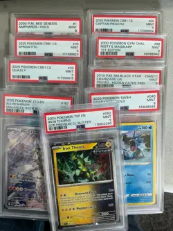 Lot of (9) Pokemon PSA Graded CArds PSA w/ Gyarados - Image 1