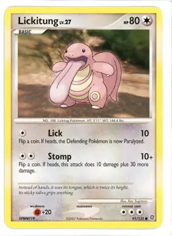 Lickitung 91/132 Secret Wonders Pokemon Card - Image 1