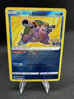 Radiant Blastoise 018/078 Radiant Rare Pokemon Card Pokemon GO NM/M - Image 1