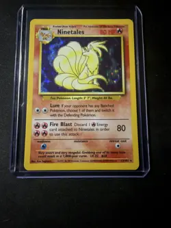 Pokemon TCG Ninetales 12/102 Base Set Unlimited Holo Rare Vintage 1999 WOTC MP - Image 1