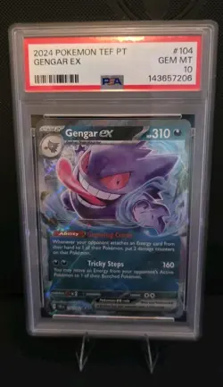 Pokemon Gengar ex 104/162 SV05 Temporal Forces Holo Double Rare Full Art PSA 10 - Image 1