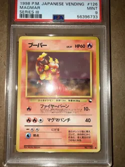 PSA 9 Magmar #126 1998 Vending Series III Japanese Pokemon Card - Image 1