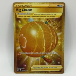 Pokemon Sword & Shield Rebel Clash Big Charm Gold Hyper Rare 206/192 NM - Image 1