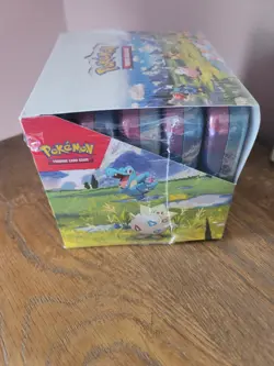 Pokemon Ascended Hereos Mini Tin Display Sealed Small Tear In Plastic - Image 3