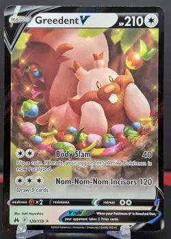 Pokemon Greedent V #120/159 English Crown Zenith Holo Rare - Image 1