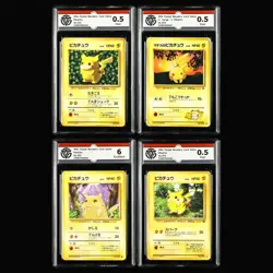 CCG 0.5/6 1996 Pokemon JPN Pikachu&Lt.Surge's Pikachu 4PCS - Image 1