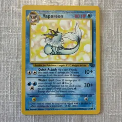 Pokemon TCG Vaporeon Jungle 28/64 Rare 1999 Wizards Base Set Non Holo NM/LP - Image 1