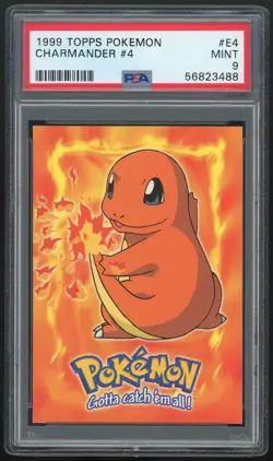 1999 Topps Pokemon Charmander #4 E4 - PSA 9 MINT - Image 1