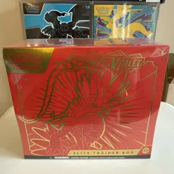 Pokemon TCG Scarlet and Violet Base Red Elite Trainer Box ETB Koraidon rip - Image 1