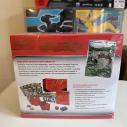Pokemon TCG Scarlet and Violet Base Red Elite Trainer Box ETB Koraidon rip - Image 3
