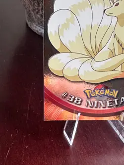 1999 Topps Pokemon Ninetails #38 HOLO FOIL Blue Logo - Image 5