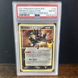 Pokemon TCG Greninja Gold Star SWSH144 Celebrations Black Star Promo PSA 8 NM-MT - Image 1