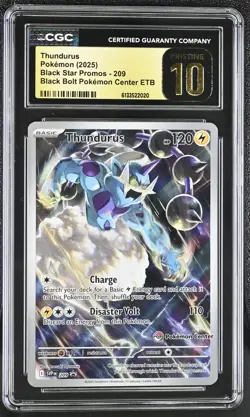 Pokemon Thundurus 209 Black Bolt Pokemon Center Black Star Promo CGC 10 PRISTINE - Image 1