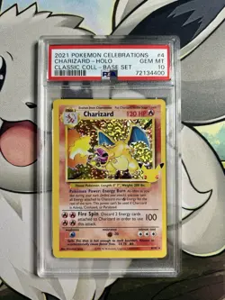 2021 Pokemon Celebrations Classic Collection Base Set #4 Charizard Holo PSA 10 - Image 1