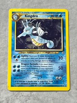 2000 Pokemon TCG Kingdra 8/111 Holo Rare Swirl Neo Genesis Vintage - Image 1
