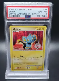 PSA 8 NM MINT Shinx City Championship Staff Diamond & Pearl Pokemon 2007 98/130 - Image 1
