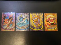 Topps Pokemon Series 3 Eevee, Vaporeon, Jolteon, Flareon - Holo Foil Set - Image 1