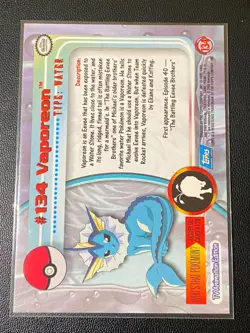 Topps Pokemon Series 3 Eevee, Vaporeon, Jolteon, Flareon - Holo Foil Set - Image 5