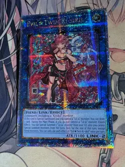 YuGiOh Asian Eng SLF1-AE086 Evil Twin Ki-siki Alternative Uncensored Art QCSE - Image 1