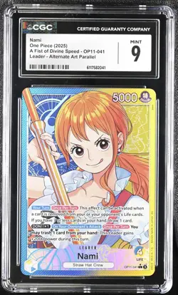 Nami OP11-041 CGC 9 Mint 2025 Alternate Art Parallel One Piece - Image 1