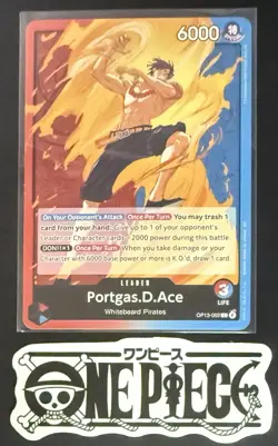 One Piece OP13-002 L Portgas.D.Ace - ENG - Regular - Playset - TCG - NM/M - Image 1
