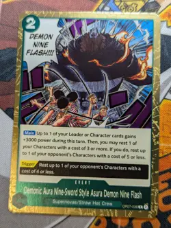 Demonic Aura Nine-Sword Style Asura Demon Nine Flash OP07-036 One Piece Card - Image 1