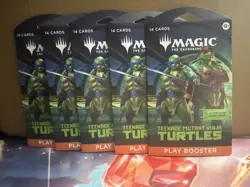 MTG TMNT Play Booster Sleeved Packs Lot of 5 Factory Sealed Turtles x Magic - Image 1