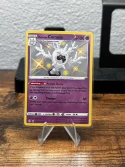 Pokemon TCG Galarian Cursola Shining Fates SV050/SV122 Holo Shiny Holo Rare - Image 1