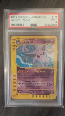 PSA 9 Espeon Holo H9/H32 Pokemon 2003 Aquapolis - Image 1