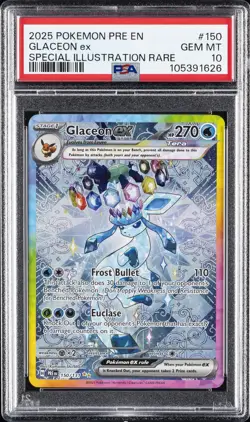 2025 POKEMON PRE EN-PRISMATIC EVOLUTIONS #150 GLACEON EX PSA 10 - Image 1
