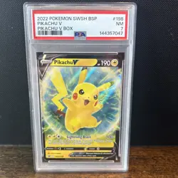 2022 Pokemon Pikachu V SWSH198 Sword & Shield Promo PSA 7 - Image 1