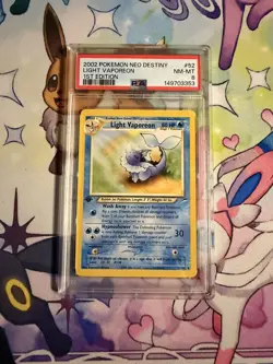 2002 Pokemon Neo Destiny Light Vaporeon 1st Edition #52 - PSA 8 NM-MINT CLEAN! - Image 1